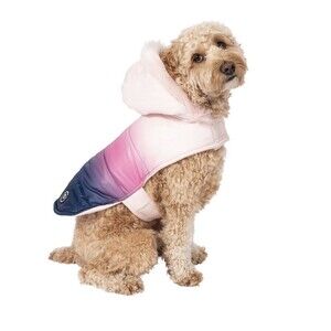 JUSTICE Reversible JACKET DOG PUPPY FAUX FUR PINK PURPLE SIZE SMALL 13" NWT